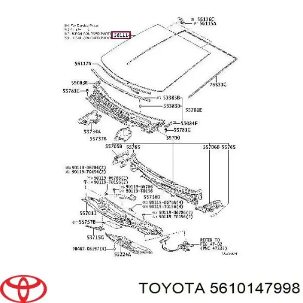Лобове скло 5610147998 Toyota