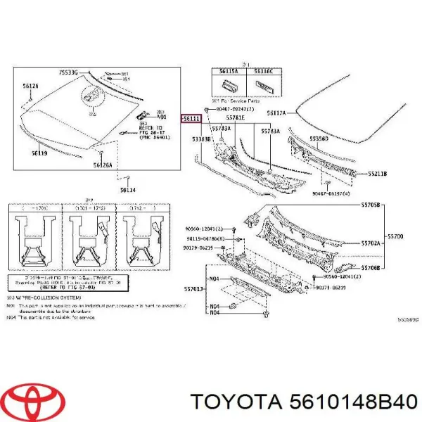 Лобове скло 5610148B40 Toyota