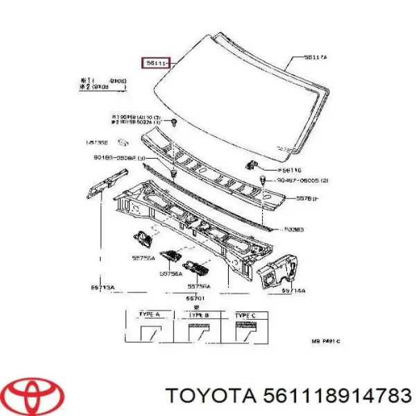 Лобове скло Toyota 4 Runner N130