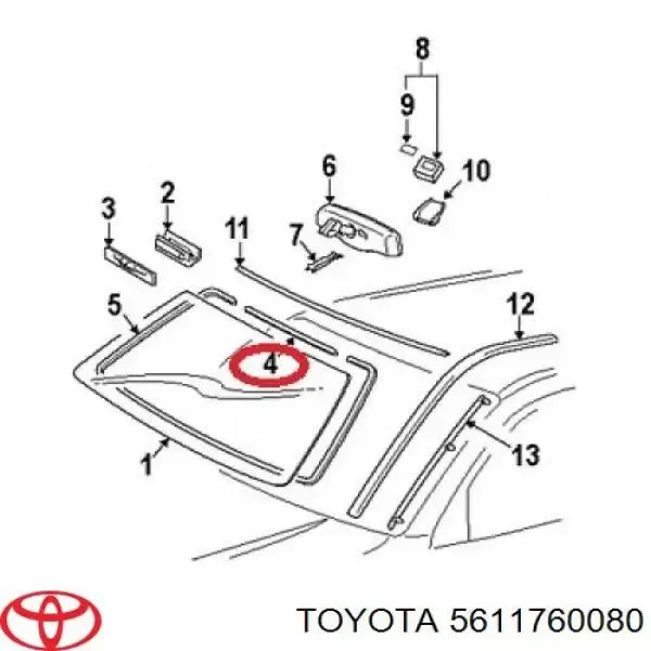Ущільнювач вітрового скла Toyota Land Cruiser PRADO ASIA