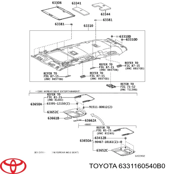 Оббивка даху (стеля) 6331160540B0 Toyota