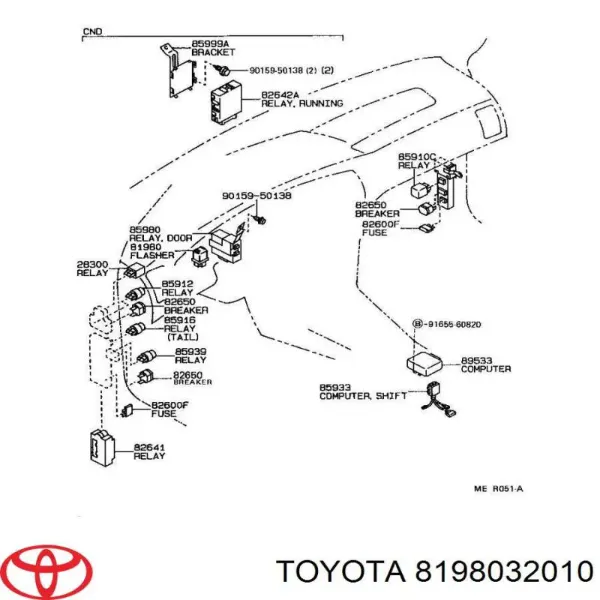 8198032010 Toyota Реле покажчиків поворотів