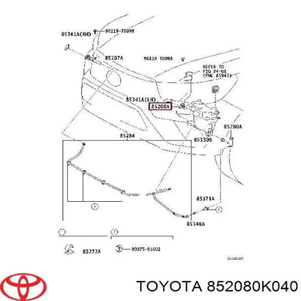 Форсунка омивача фари передньої, лівою TQ21397 Tqparts