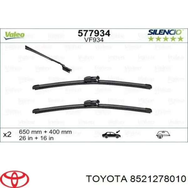 Щітки склоочисника 8521278010 Toyota