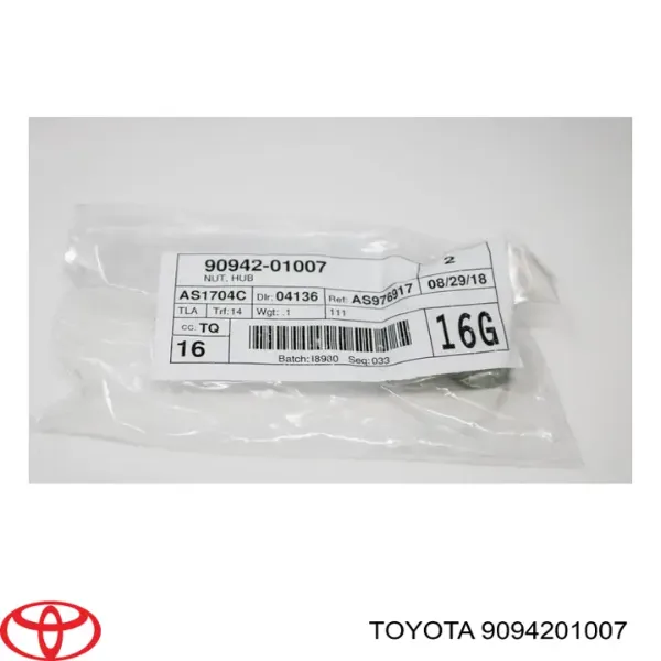 Гайка кріплення колеса Toyota 9094201007 ціна, від