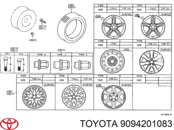 Гайка кріплення колеса Toyota 9094201083 ціна, від