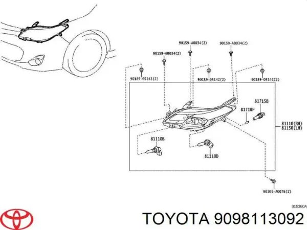 Лампочка протитуманної фари Toyota RAV4 IV