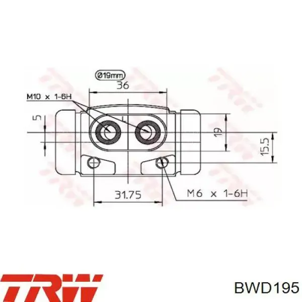 Циліндр гальмівний колісний/робочий, задній Ford 1075551