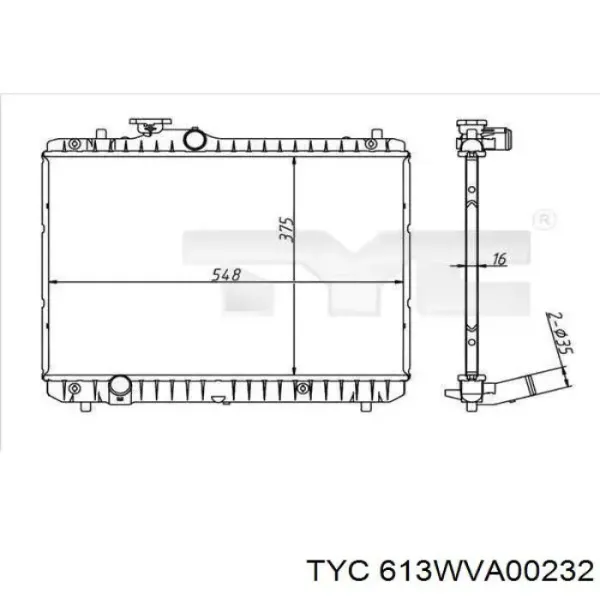 Радіатор 613WVA00232 TYC