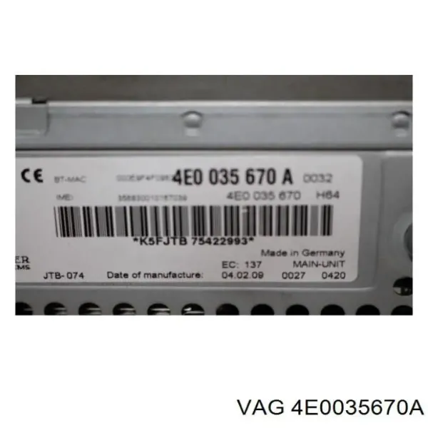  4E0035670A VAG