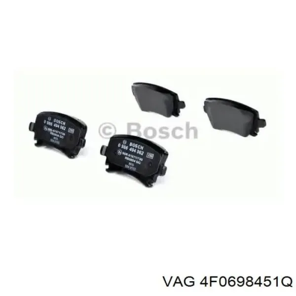 Задні гальмівні колодки 4F0698451Q VAG