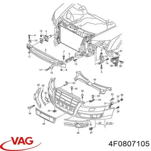  Передній бампер Audi A6 