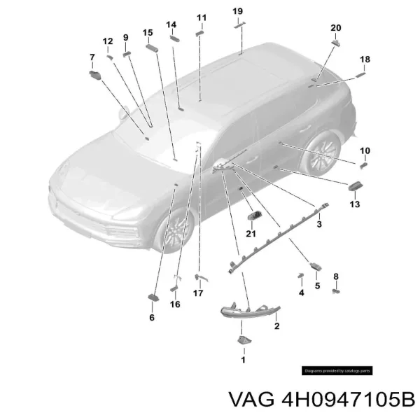Плафон освітлення кабіни 4H0947105B VAG