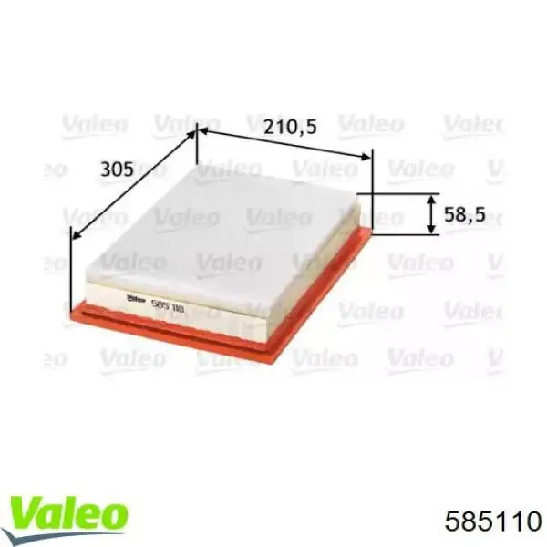 Повітряний фільтр 585110 VALEO