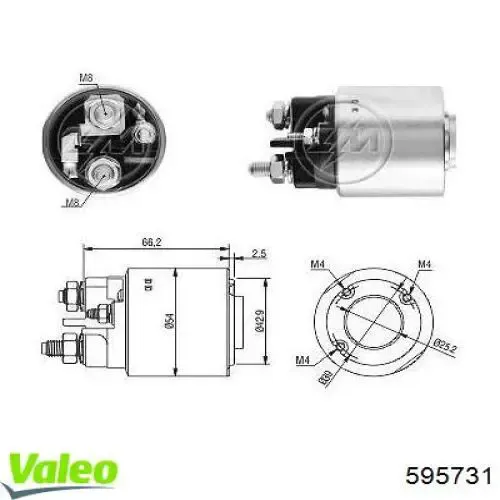 Втягуюче реле стартера 595731 VALEO
