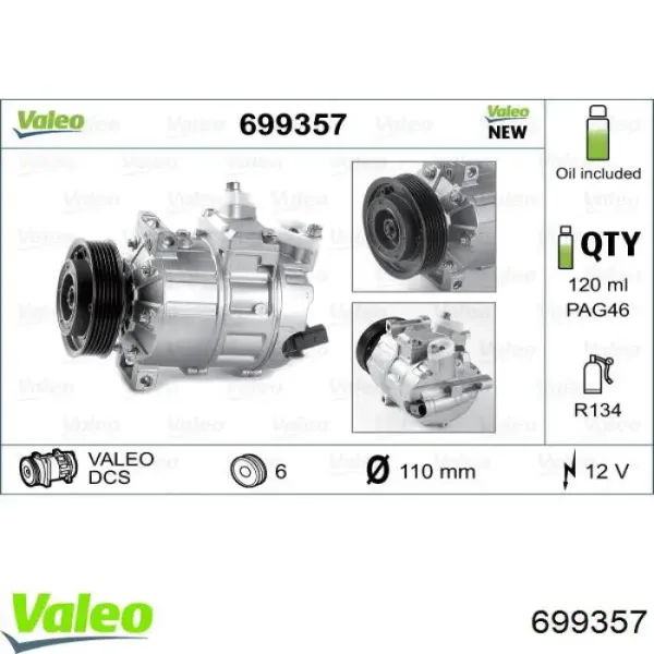 Купити 699357 VALEO Компресор кліматичної установки
