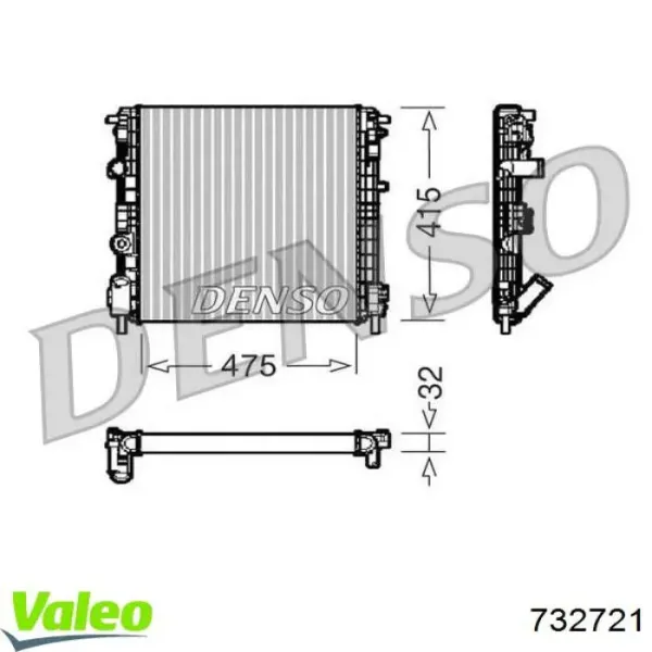 Радіатор 732721 VALEO