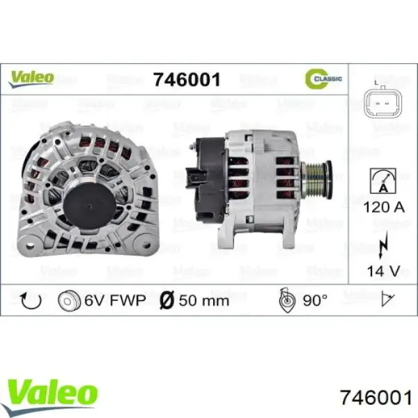 Генератор 746001 VALEO