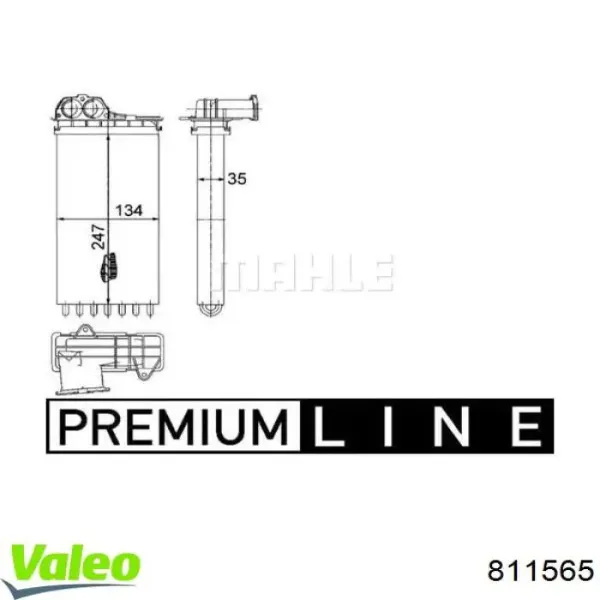 Радіатор пічки 811565 VALEO