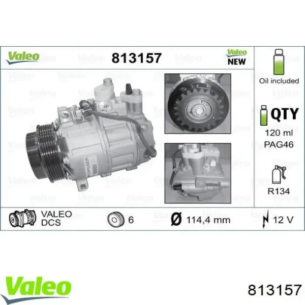 Компресор системи кондиціювання VALEO 813157 ціна, від