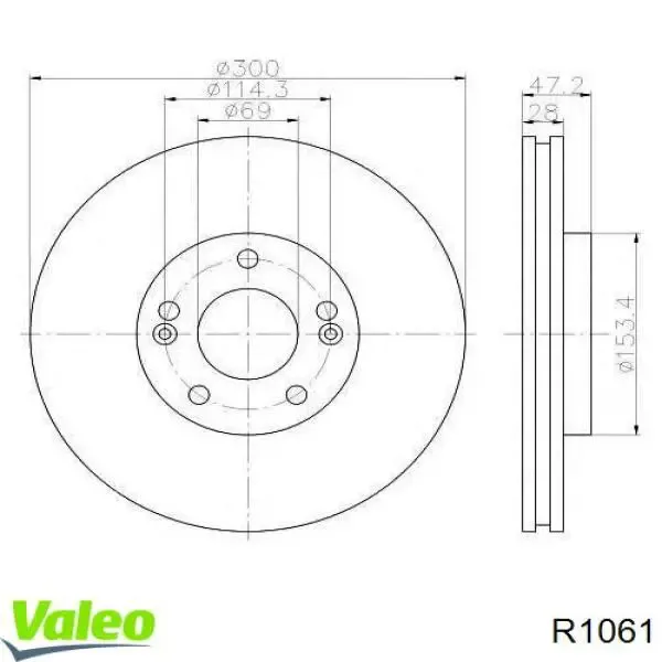 Гальмівні диски передні R1061 VALEO