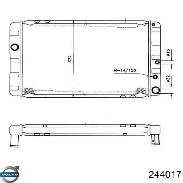 Радіатор 244017 Volvo