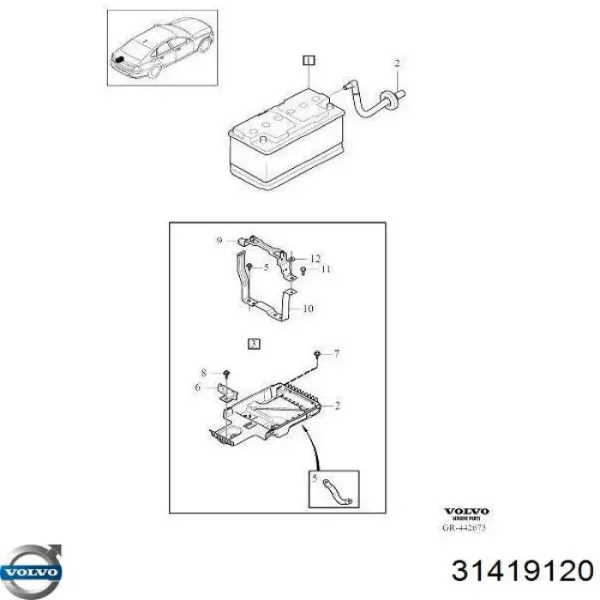 Акумуляторна батарея, АКБ 31419120 Volvo