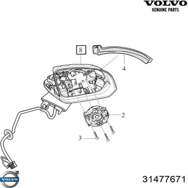 Ліве бокове дзеркало 31477671 Volvo
