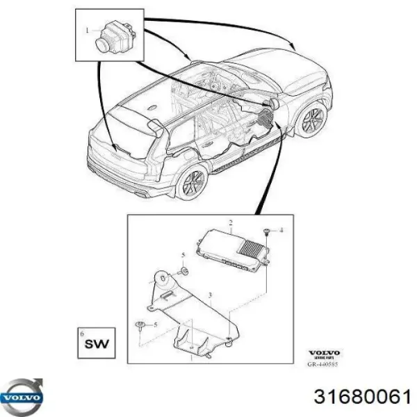 Модуль керування камерою 31680061 Volvo
