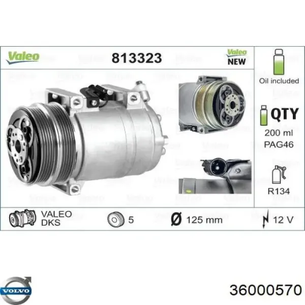 Насос кондиціонера Volvo 36000570