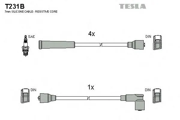 Високовольтні дроти T231B Tesla
