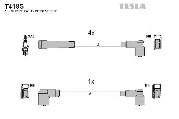Високовольтні дроти T418S Tesla