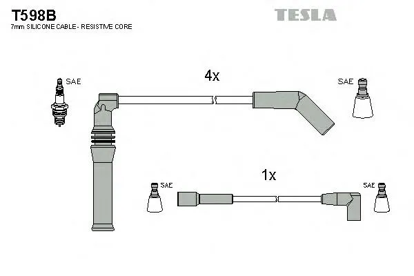 Високовольтні дроти T598B Tesla