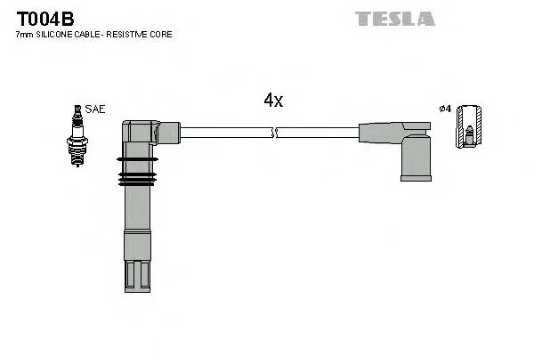 Високовольтні дроти T004B Tesla