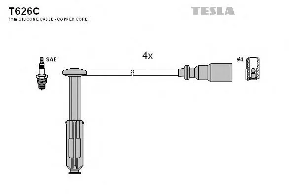 Високовольтні дроти T626C Tesla