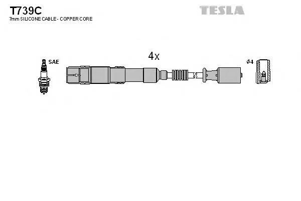 Високовольтні дроти T739C Tesla
