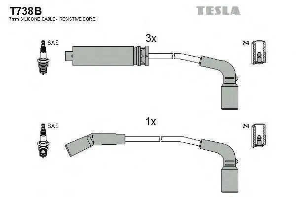 Високовольтні дроти T738B Tesla