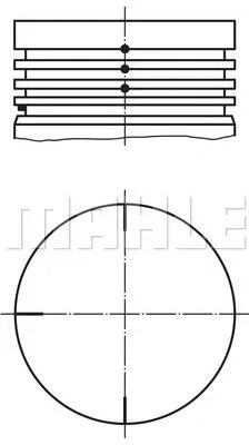 Поршень в комплекті на 1 циліндр, STD 0220400 Mahle Original