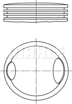 Поршень в комплекті на 1 циліндр, STD 0331200 Mahle Original