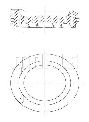 Поршень в комплекті на 1 циліндр, STD 0340100 Mahle Original