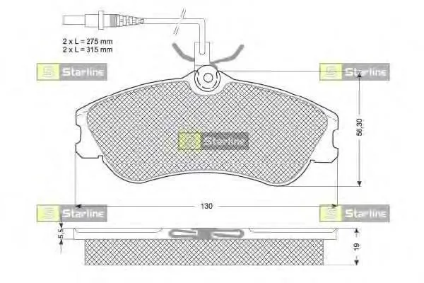Передні тормозні колодки BDS035 Starline