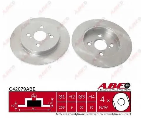 Купити C42079ABE ABE Диск заднього гальма