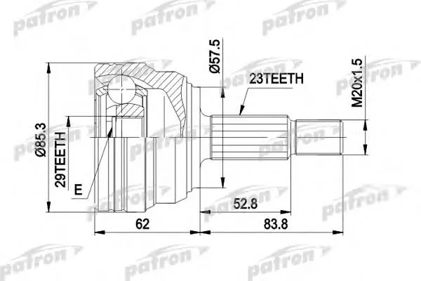 ШРУС зовнішній передній PCV1317 Patron