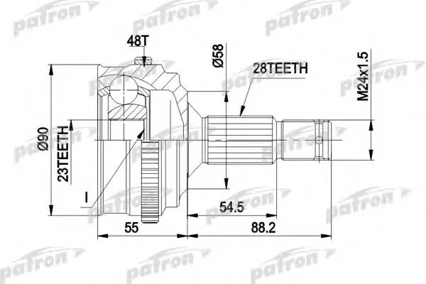 Піввісь права PCV1179 Patron