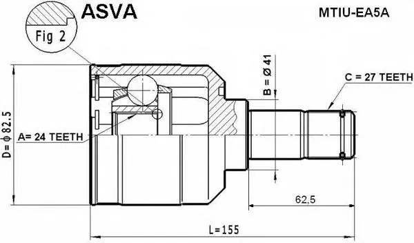 Граната внутрішня ліва MTIUEA5A Asva