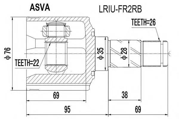 ШРКШ внутрішній, задній LRIUFR2RB Asva