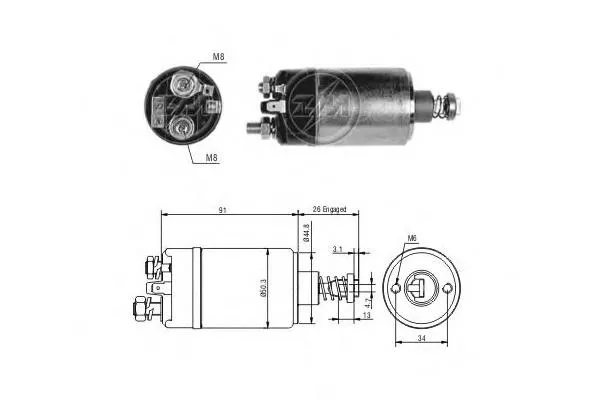 Втягуюче реле стартера 003911287 VAG