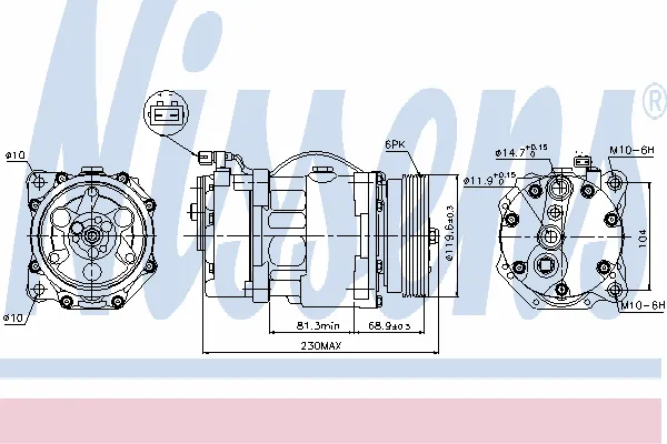 89040 Nissens Компресор холодоагенту