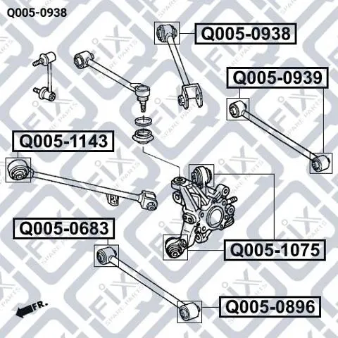 Сайлентблок заднього верхнього важеля Q0050938 Q-fix