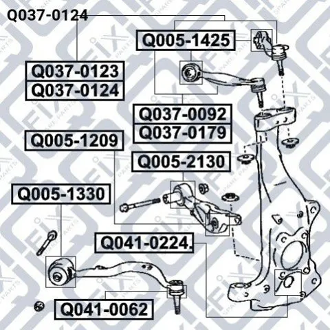 Важіль передньої підвіски верхній, лівий Q0370124 Q-fix